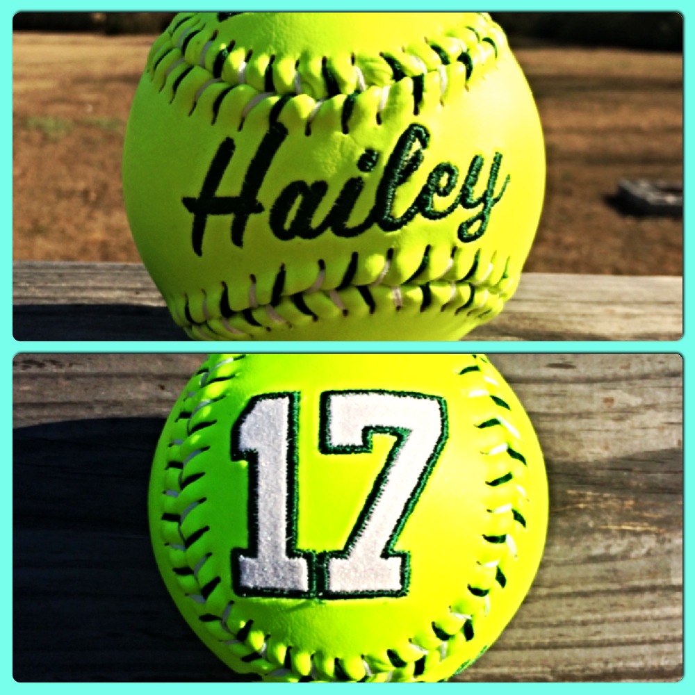 Custom Embroidered GLITTER Softball on Storenvy