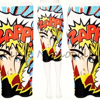 ZAPP COMIC PRINTED PENCIL MIDI SKIRT