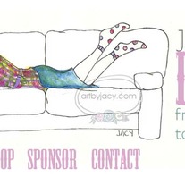"Just Louise" Illustrated Premade Blog Banner with Navigation Links
