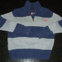 Gray/Blue Sweater with Zipper-Chaps Size 4