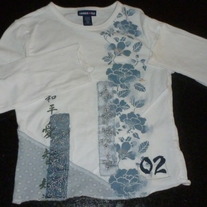 White Long Sleeve Floral Shirt-Limited Too Size XXS 6/7