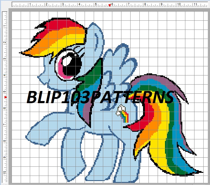 Blip103 Patterns My Little Pony (MLP) Rainbow Dash Cross Stitch