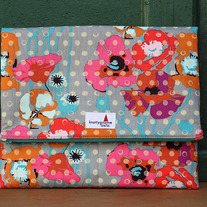 Grey Poppies Foldover Clutch
