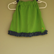 Perfect Top 12m- Green w/ blue ruffle