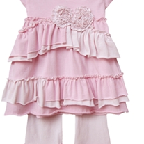 Isobella & Chloe Sugar Cookie Light Pink Cap Sleeve Ruffles Pant Set
