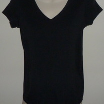 Black V Neck Short Sleeve Shirt-Old Navy Maternity Size Small  SF0413