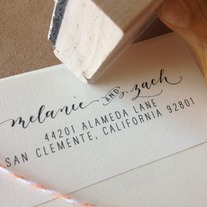 Calligraphy Address Stamp Custom -- Mixed Calligraphy and type - Modèrne Style