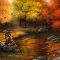 A_fox_by_the_riverside_medium