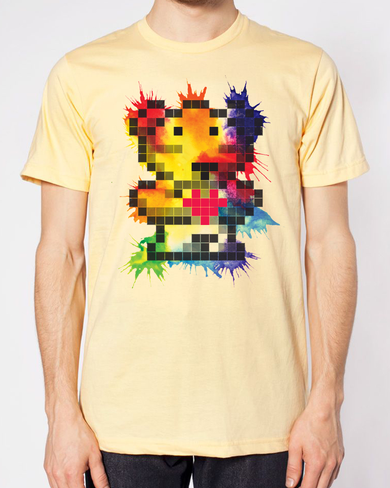 watercolor pixel bear yellow pixel bear online store powered