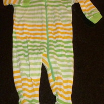 Green/Yellow/White Stripe Sleeper-The Children's Place Size 0-3 Months  GS413