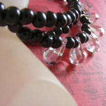 Three Black Silk Ties Necklace