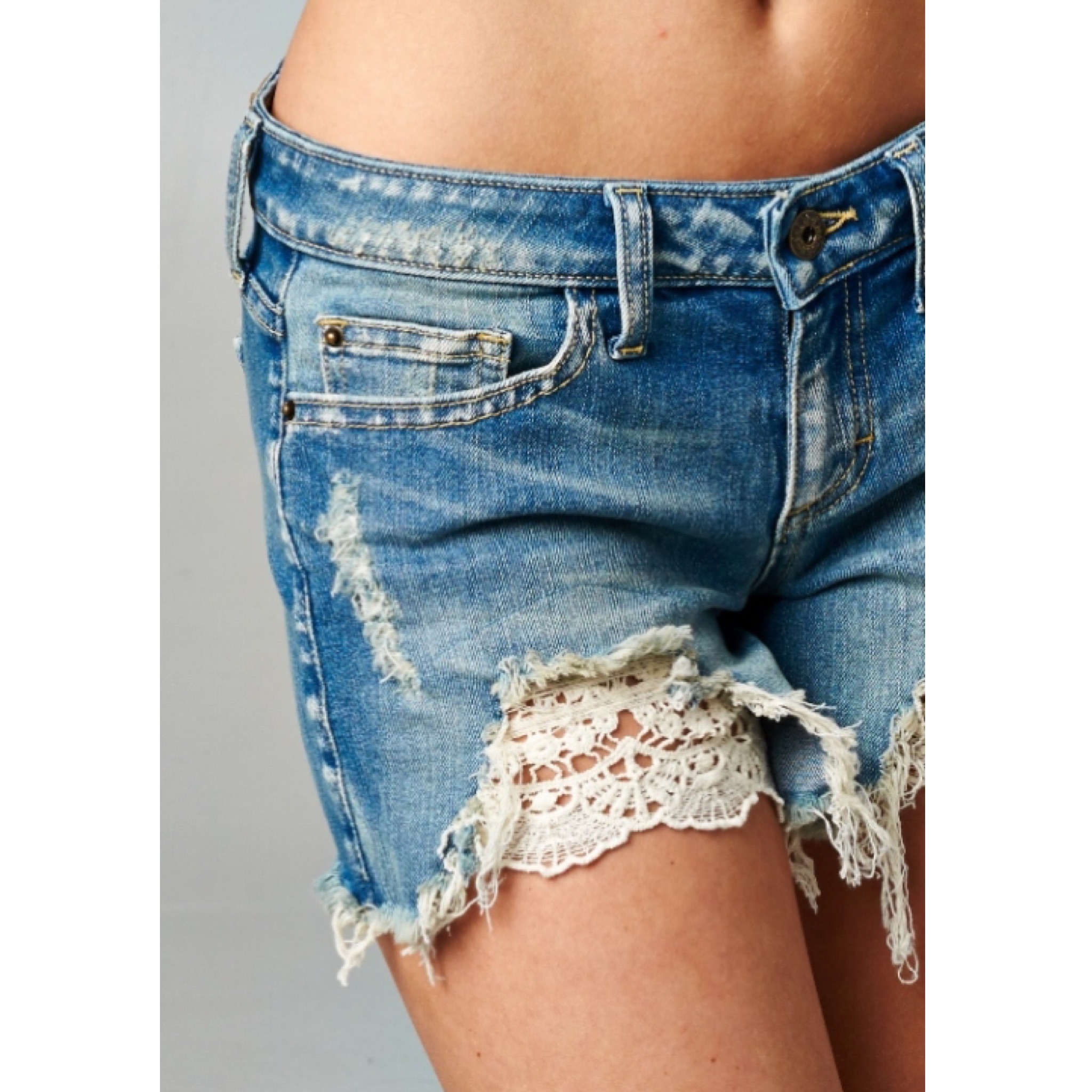 Distressed Lace Jean Shorts · Jaded Bliss Boutique · Online Store