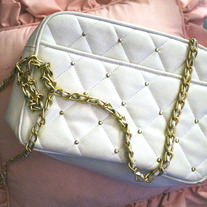 Gold Studded Quilted Chain Purse