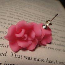 Baby Pink Rose Stud Earrings