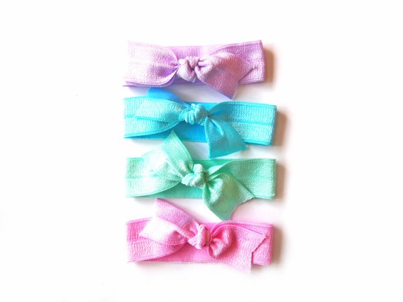 Sweetaffairsx Pastel Love Hand Dyed Tie Dye Hair Ties Set 4pcs