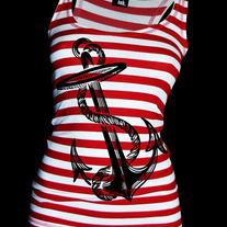 Anchor Red Striped Tank 
