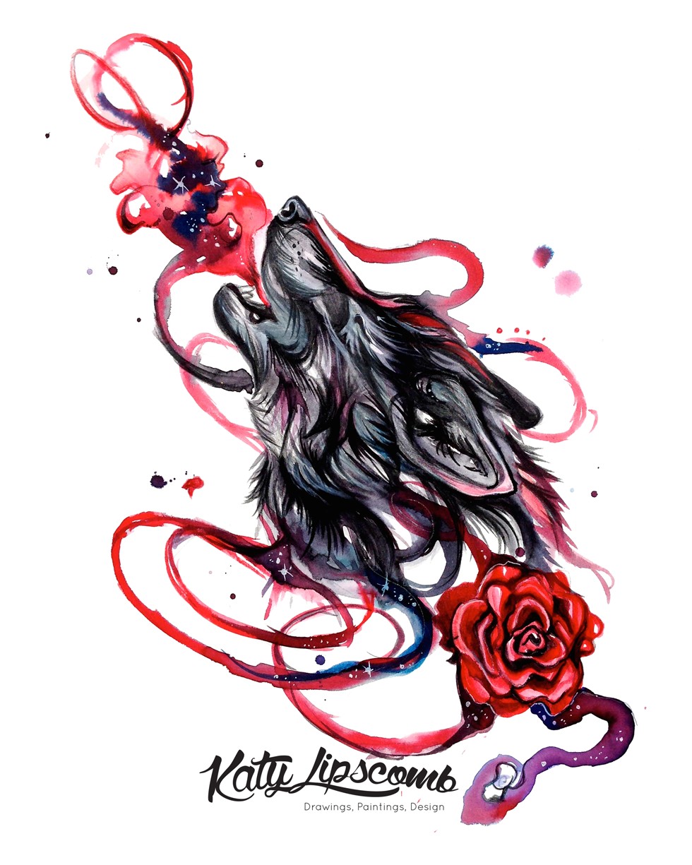 howling wolf with rose 8x10 print 183 katy lipscomb 183 online howling wolf with rose 8x10 print 183 katy lipscomb 183 online