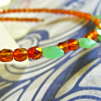 Chicklets Choker Glass and Gemstone Necklace