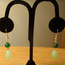 Two-Tone Green & Gold Earrings
