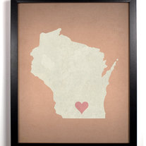 Image of Wisconsin State LOVE, Giclee Art Print, 8 x 10 inches