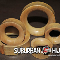 White Crocodile Wood Double Flare Tunnels (1"+)