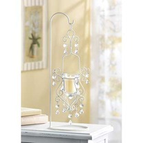 #39058 Vintage Crystal Drop Candle Holder