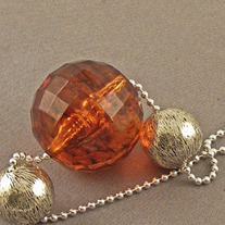 Paint the Town Red Lucite and Sterling Necklace