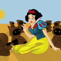 8.5x11 Snow White and the Seven Jawas print