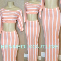 PEACH SORBET STRIPE 2 PIECE