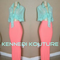 NEON PEACH LONG TUNNEL MAXI SKIRT