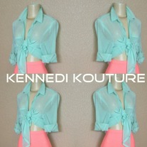 SOFT AQUA BLUE SHEER OVERSIZED BUTTON UP 