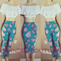 CUSTOM "SUMMER LEAVES" HIGH WAIST TIGHTS 