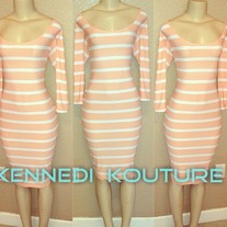 CUSTOM PEACH SORBET PENCIL DRESS