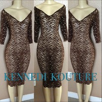 "LACED TIGER" EXCLUSIVE CUSTOM MIDI PENCIL DRESS