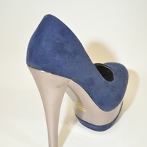 Blue Metallic Heel Pump
