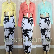 BLACK N WHITE MAXI SKIRT FROM PINK MONOPOLY