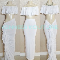 WHITE MULTI WEAR DRAW STRING SKIRT