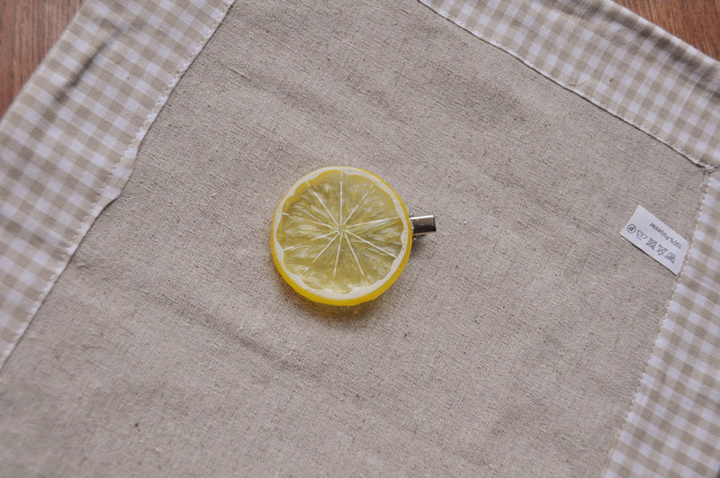 Handmade Lemon hair clip on Storenvy