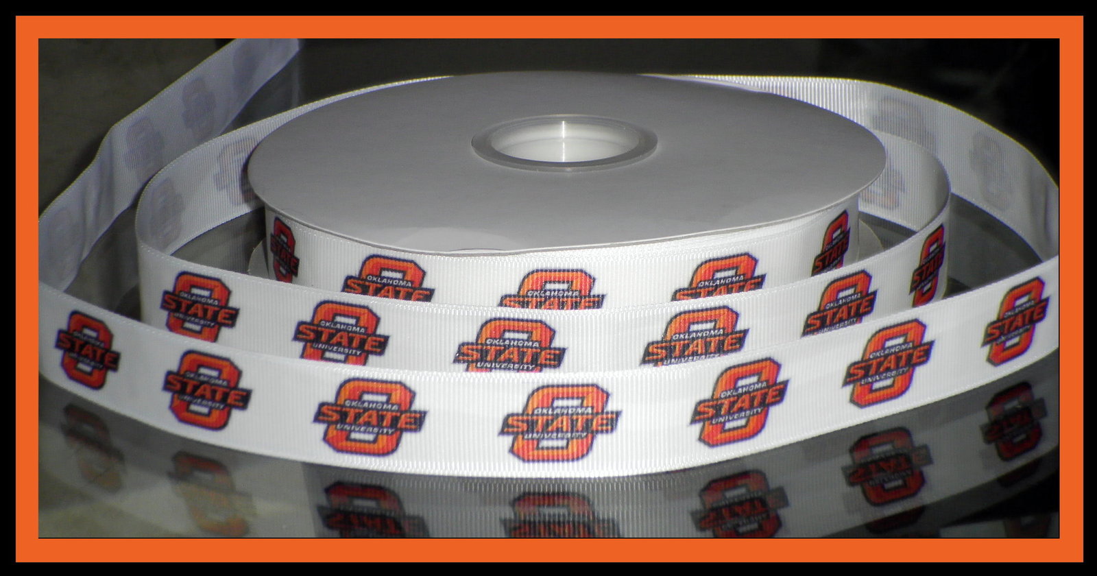 7/8" Oklahoma State University Inspired Custom Printed Grosgrain Ribbon
