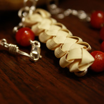 Seven, 6, Three Woven Palm and Gemstone Necklace