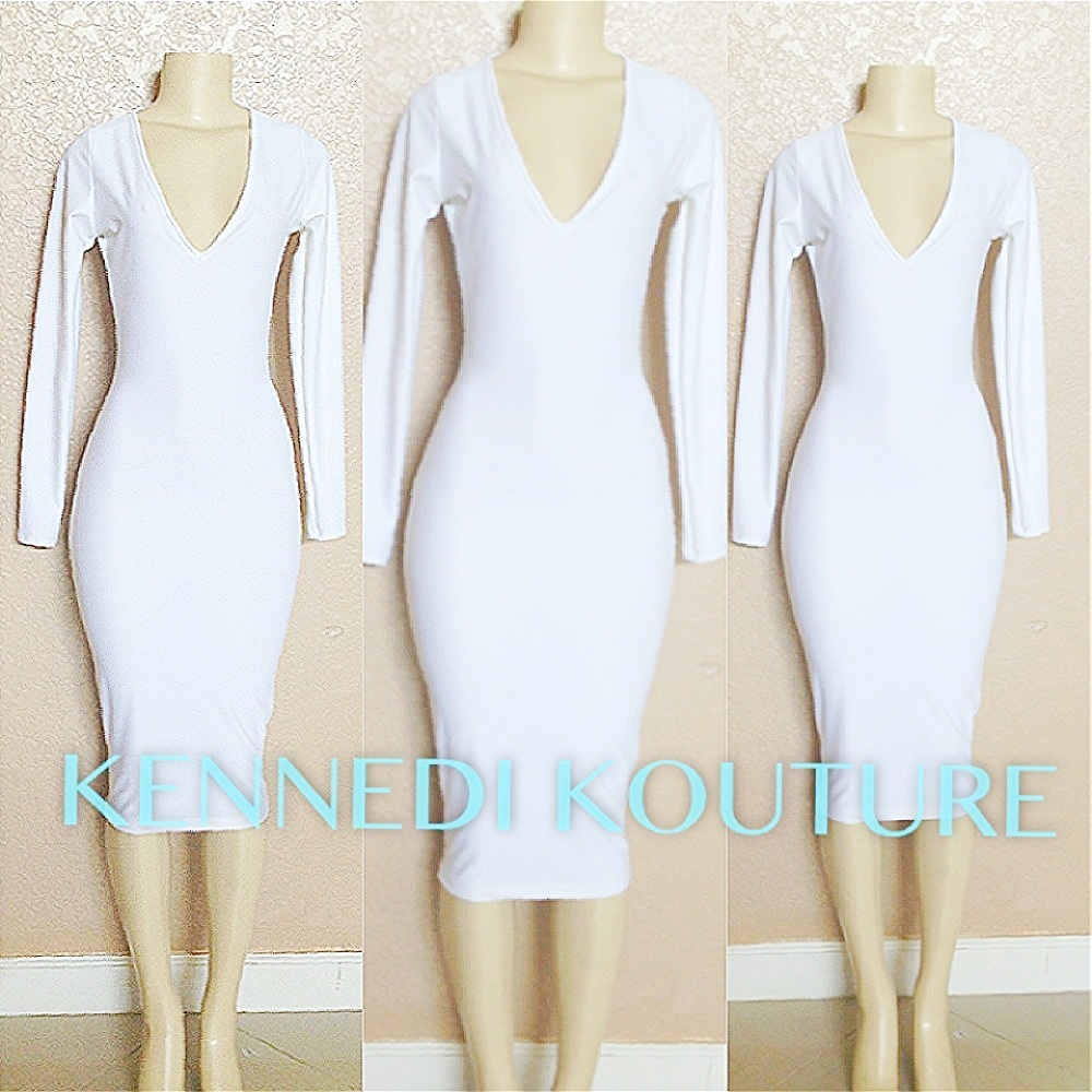 white midi pencil dress