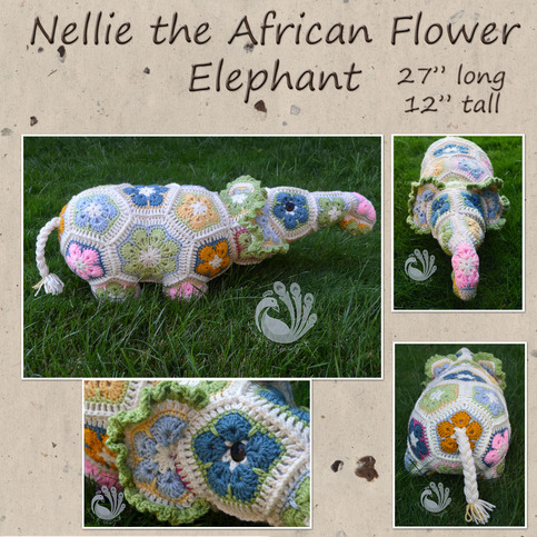 Nellie the African Flower Crocheted Elephant on Storenvy