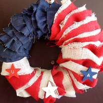 Burlap Flag Wreath