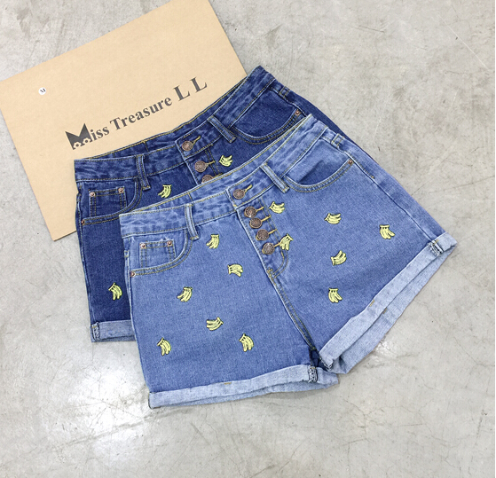 Free shipping 2016 cute Banana denim short for women on Storenvy