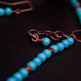 Turquoise and Orange Quartz Simple Necklace - Thumbnail 3