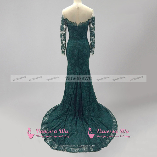 Green Lace Prom Dress