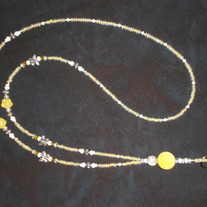 Beaded Lanyard Yellow/Silver/Butterflies (Spec. Order)