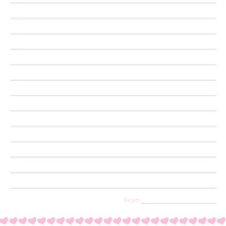 Pen Pal Set - Pink Hearts Design