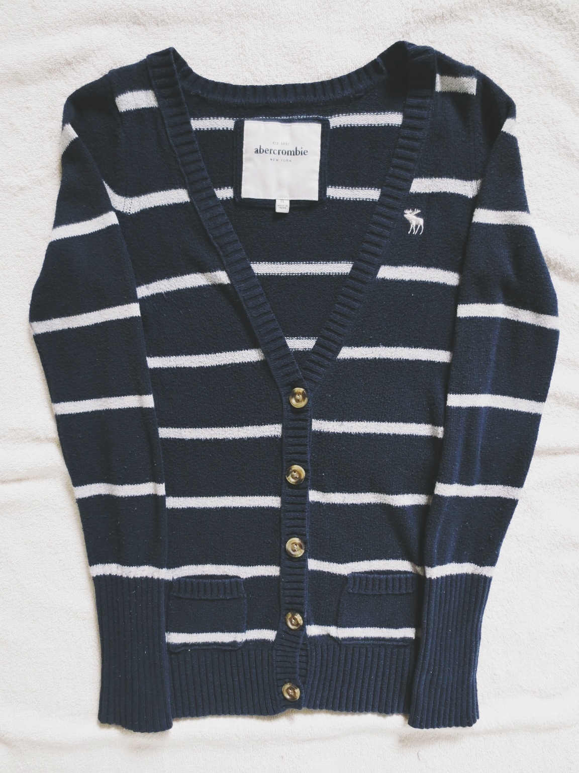 Navy striped boyfriend cardigan on Storenvy