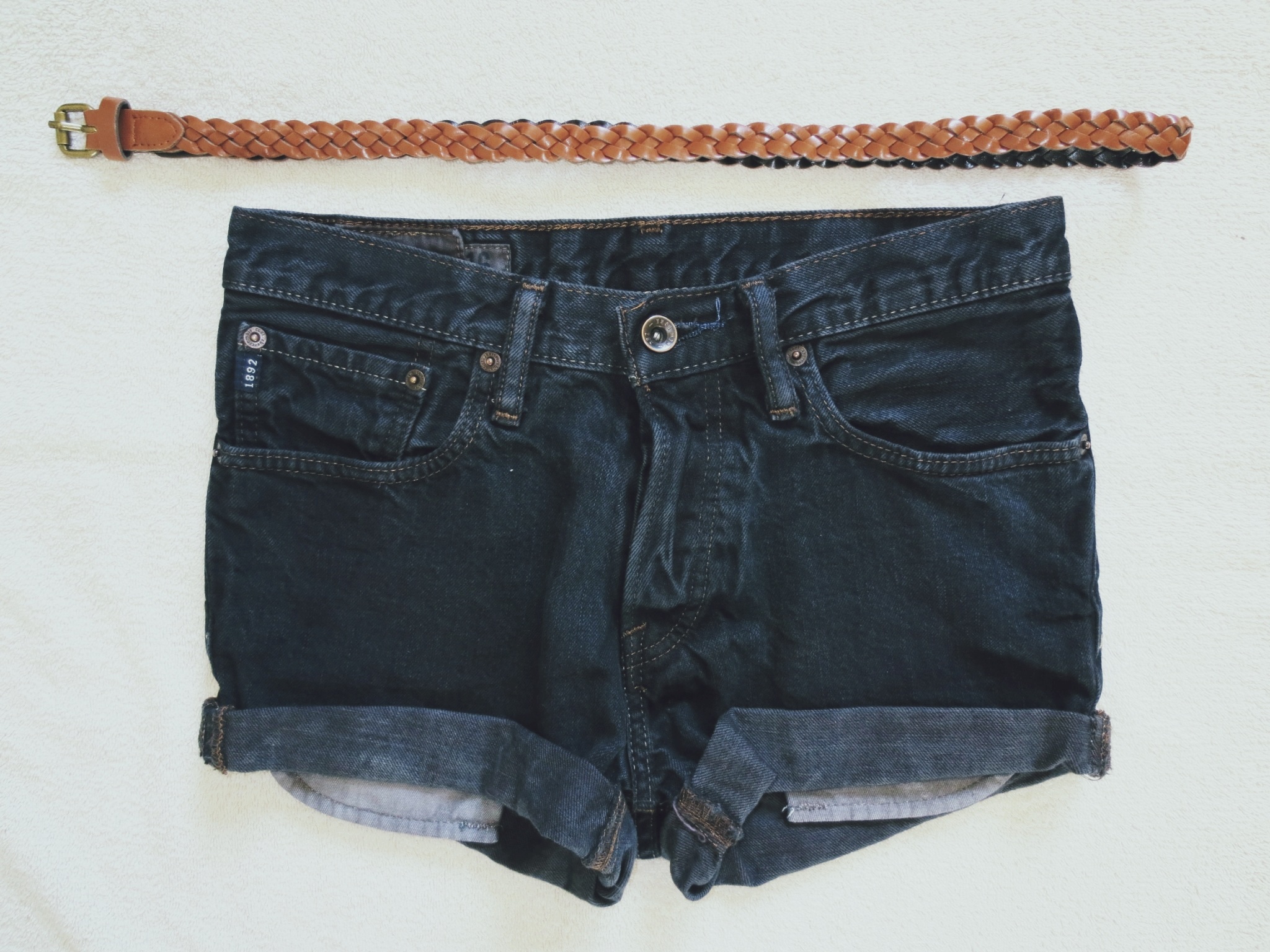 Simple black high-waisted shorts w/ belt on Storenvy